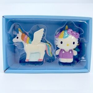 Hello Kitty Unicorn Salt‎ & Pepper Set by Blue Sky Colorful, Hand Painted, NEW!